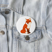 Knuffelige Zittende Vos Knop Ronde Button 7,6 Cm (In situ)