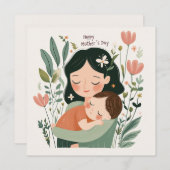 Knuffelkaart voor Moederdag & van harte Feestdagenkaart (Voorkant / Achterkant)