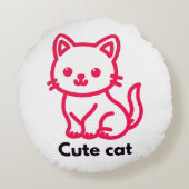Knuffelkat 16” Ronde Worpkussen Rond Kussen (Achterkant)