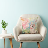 Knuffelkat & Bloem Worp Kussen (Stoel)