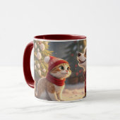 knuffelkat kerst mok (Voorkant links)