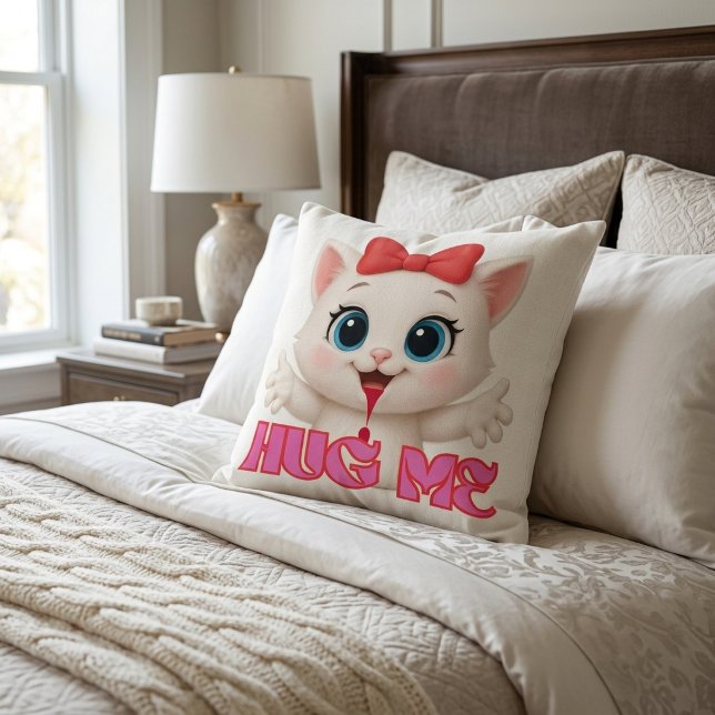 Knuffelkat Kussen – Kawaii Kitty Huisdecoratie Des (cate pillow)