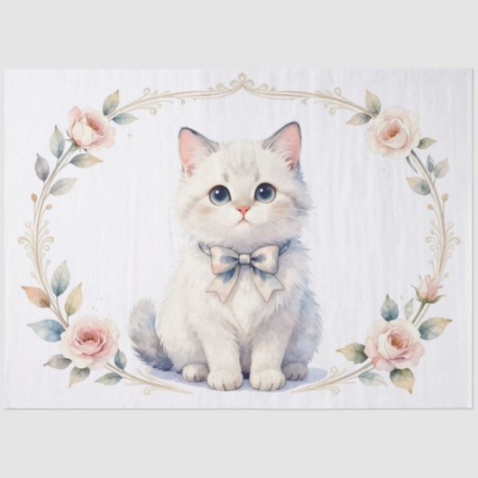 knuffelkat tissuepapier (Voorkant)