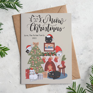 Knuffelkatten Kamer Huisdierliefhebber Kerst Woons Feestdagenkaart
