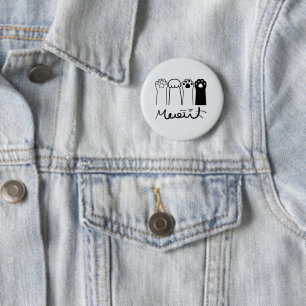 Knuffelkattenpootjes Miauw Knop Badge Ronde Button 5,7 Cm