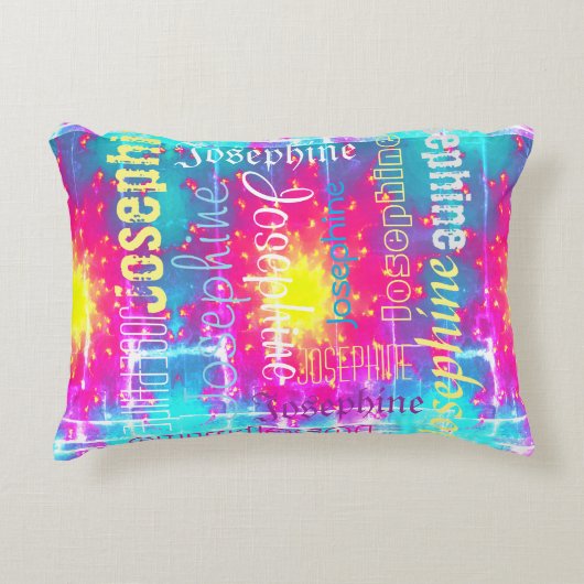 Knuffelkleurige stropdas Dye Boho Fade Personalise Accent Kussen (Voorkant)