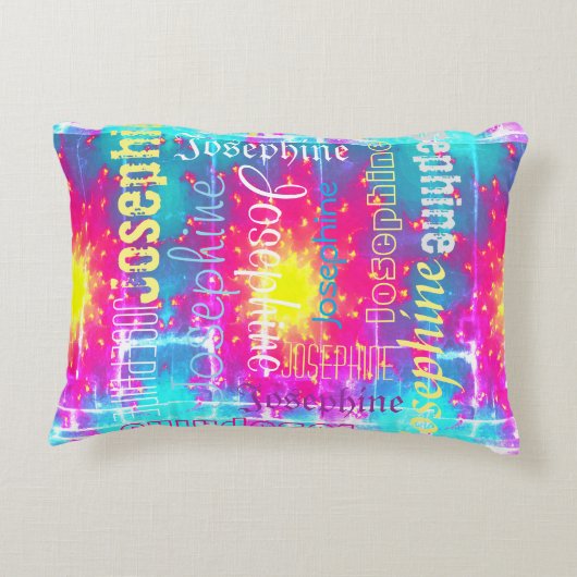 Knuffelkleurige stropdas Dye Boho Fade Personalise Accent Kussen (Achterkant)