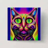 knuffelknop voor nieuwsgierige katten vierkante button 5,1 cm (Voorkant)