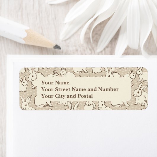 Knuffelkonijn Bonanza - patroon Pasen. Etiket (Insitu)