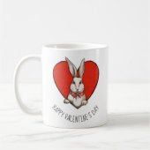 Knuffelkonijn en hart aanpasbaar Valentijnsdag Koffiemok (Links)