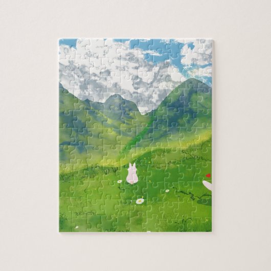 Knuffelkonijn in Mountain View Puzzel (Verticaal)