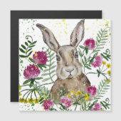 Knuffelkonijn in waterverf bloemen (Voorkant / Achterkant)