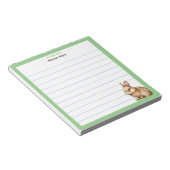 Knuffelkonijn met groene lijst notitieblok (Schuin)