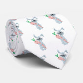 knuffelkonijn omhelst wortel stropdas (Opgerold)