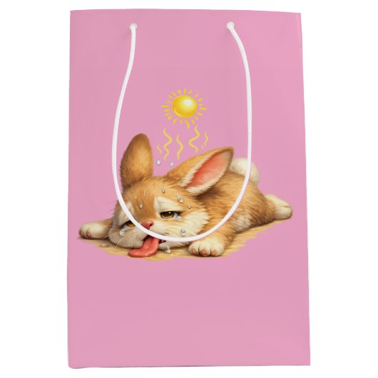 Knuffelkonijn Rustend Onder de Brandende Zon Illus Medium Cadeauzakje (Voorkant)