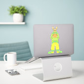 Knuffelkonijn Sticker (Laptop op bureau)