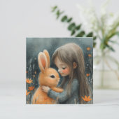 Knuffelkonijnen: Gelukswensen Feestdagenkaart (Staand voorkant)