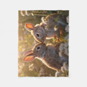 Knuffelkonijnen in Lenteweide Ontwerp Fleece Deken (Voorkant)