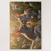 Knuffelkonijnen in Lenteweide Ontwerp Legpuzzel (Verticaal)