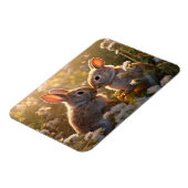 Knuffelkonijnen in Lenteweide Ontwerp Magneet (Linkerzijde)