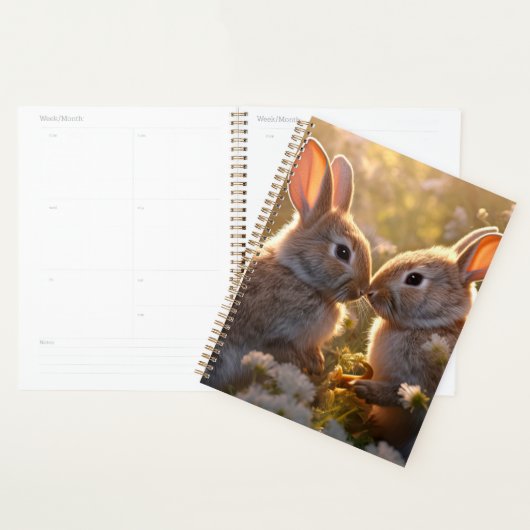 Knuffelkonijnen in Lenteweide Ontwerp Planner (Display)