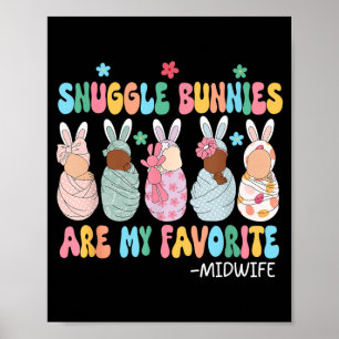 Knuffelkonijnen zijn favoriete baby's verloskundig poster