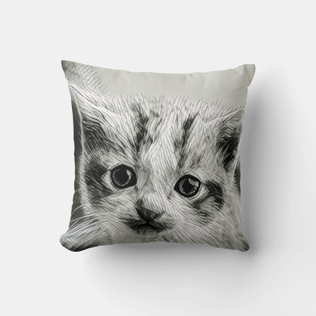 Knuffelkussenkussen met het gezicht van een kitten kussen (Voorkant)