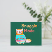 Knuffelmodus Knus Oranje Kat Postkaart (Staand voorkant)