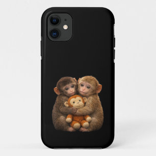 Knuffelpaar Aapjes die elkaar omhelzen in Pluche K Case-Mate iPhone Case