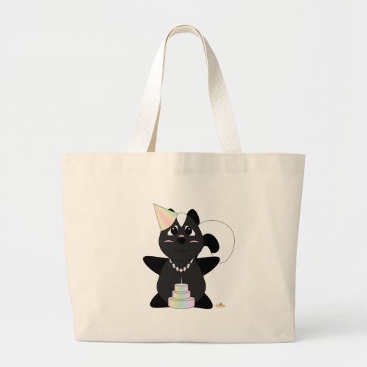 Knuffelpastel Verjaardag Skunk Grote Tote Bag (Voorkant)