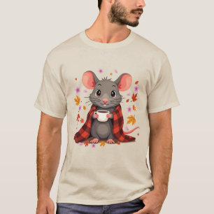 Knuffelrat of Muis in Deken Koffie Herfst Trui T-shirt