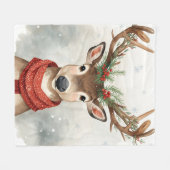 Knuffelrendier Kerstdeken Voor Warme Winter Fleece Deken (Voorkant (Horizontaal))