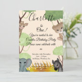 Knuffels 1e verjaardag feest kaart (Staand voorkant)