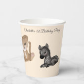 Knuffels 1e verjaardag feest papieren bekers (Achterkant)