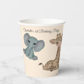 Knuffels 1e verjaardag feest papieren bekers (Voorkant)