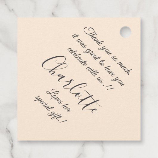 Knuffels 1e verjaardagsfeest gunst Labels (Achterkant)