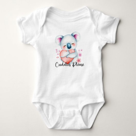 "Knuffels alsjeblieft" Schattig Koala Beer Romper (Voorkant)