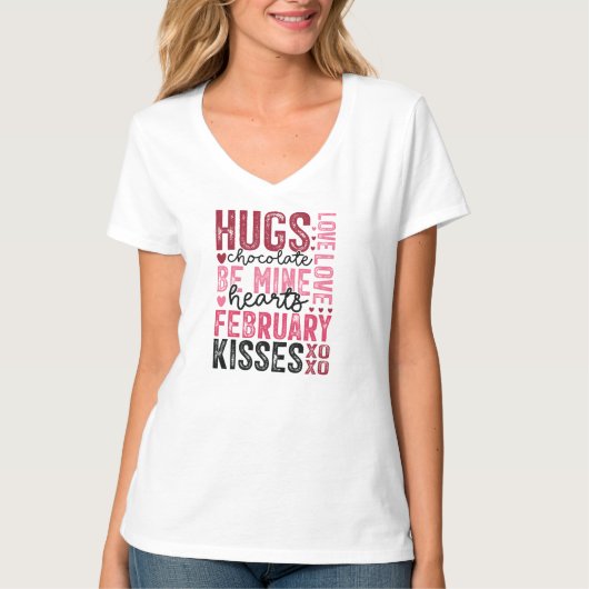 Knuffels, Be Mine en februari Kusjes T-shirt (Voorkant)