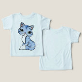 Knuffels blauw kat peuter T-shirt (Ontwerp Voorkant & Achterkant)