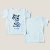 Knuffels blauw kat peuter T-shirt (Ontwerp Voorkant & Achterkant)