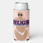 Knuffels, cartoon mooi plus dame in bikiny seltzer blikjeskoeler (Seltzer Achterkant)