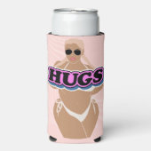 Knuffels, cartoon mooi plus dame in bikiny seltzer blikjeskoeler (Seltzer Voorkant)