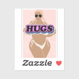 Knuffels, cartoon mooi plus dame in bikiny sticker