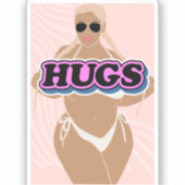 Knuffels, cartoon mooi plus dame in bikiny sticker (Voorkant)