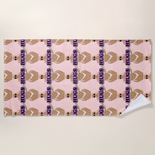 Knuffels, cartoon mooi plus dame in bikiny strandlaken (Voorkant)