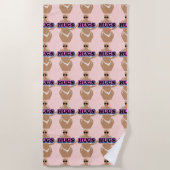 Knuffels, cartoon mooi plus dame in bikiny strandlaken (Voorkant)