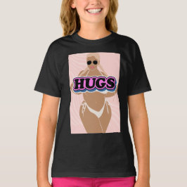 Knuffels, cartoon mooi plus dame in bikiny t-shirt