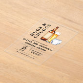 Knuffels & Chuggs Beers Luiers Koppels Baby shower Acryl Uitnodigingen (Laagn)