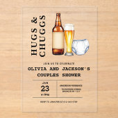 Knuffels & Chuggs Beers Luiers Koppels Baby shower Acryl Uitnodigingen (Voorkant)