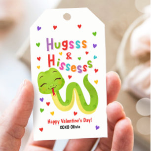 Knuffels en boos Snake Valentijnsdag Favoriet Kind Cadeaulabel